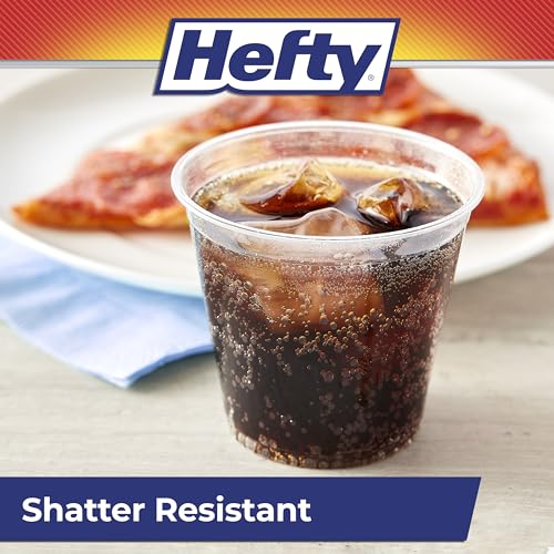 Hefty 9 oz Clear Plastic Party Cups, Shatter-Resistant Disposable, 480 Count