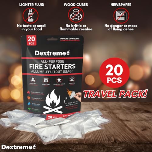 Dextreme Quick Instant Fire Starter - Waterproof Firestarter (20 Pcs Bag)