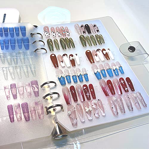Press On Nail Organizer Book - 9.44x7.08 Inch Clear Storage Display Case