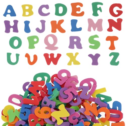 260Pcs Colorful Foam Letter & Number Stickers for Crafts