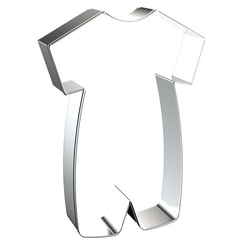Romper Cookie Cutter Set - 5 inch, 4 inch, 3 inch, 2 inch - 4 Piece Baby Romper Onesie Cookie Cutters Shapes Molds - Stainless Steel