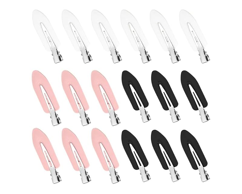 18Pcs No Bend Hair Clips Creaseless Makeup Barrettes for Styling