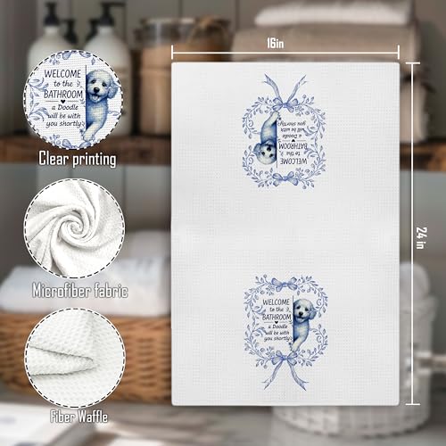 Blue and White Chinoiserie Decorative Hand Towels - 16x24 Inch