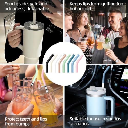 JINRICH 6-Pack Reusable Stainless Steel Straws for 40oz Stanley Tumblers