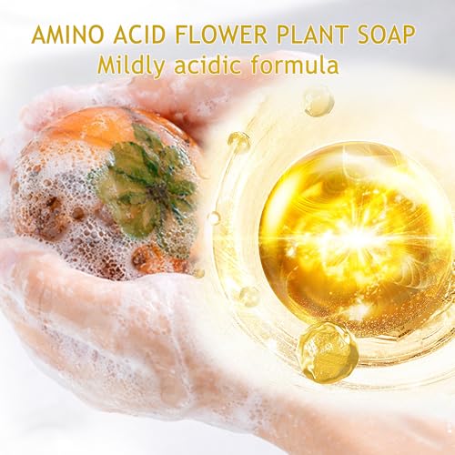 Amino Acid Flower Amber Bar Soap - Gentle Moisturizing Facial Cleanser
