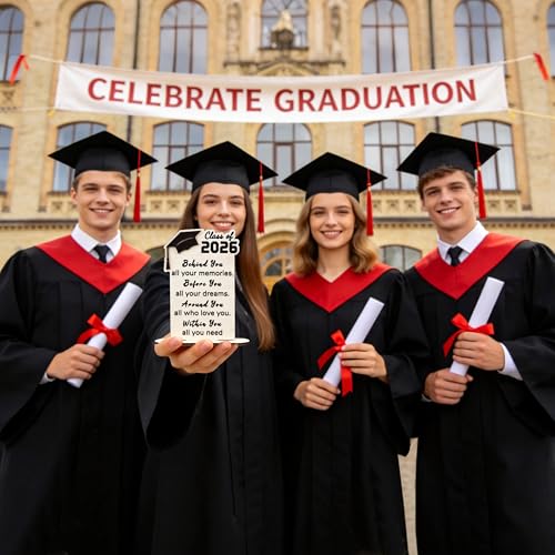 Inspirational Graduation Plaque 2026 - Wooden Desk Decor Gift