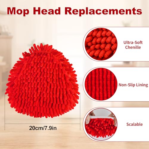 4-Pack Red Chenille Mop Head Replacement for Ocedar Spin Mop System - Atenyue
