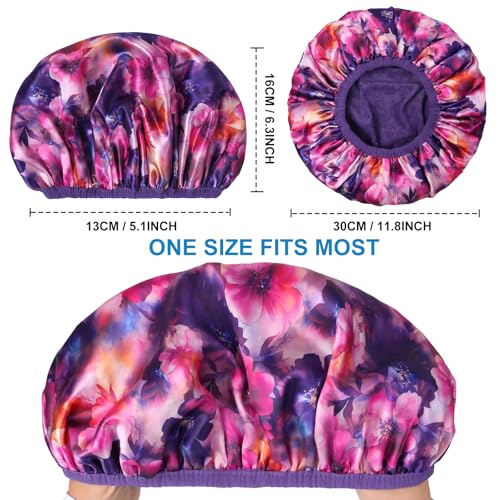 CHFONG Terry Lined Shower Cap for Women - Waterproof Reusable Bath Cap