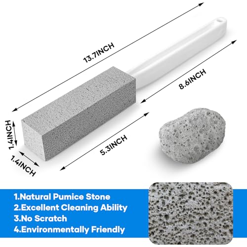 3 Pack Pumice Stones with Handle for Effective Cleaning
