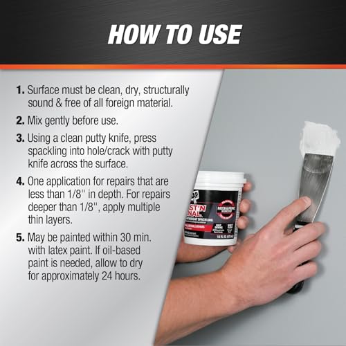 DAP Fast 'N Final Lightweight Spackling, 8 Oz Wall Repair