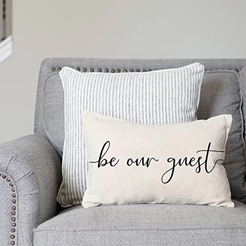 Farmhouse Be Our Guest Throw Pillow Cover 12x20 Inch