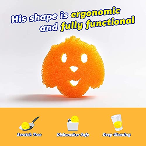 Scrub Daddy Pet Edition Scratch-Free Multipurpose Kitchen Sponge - BPA Free, Odor & Stain Resistant