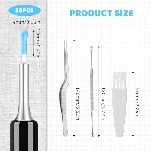30 PCS Silicone Ear Wax Removal Tips & Otoscope Camera Accessories Set