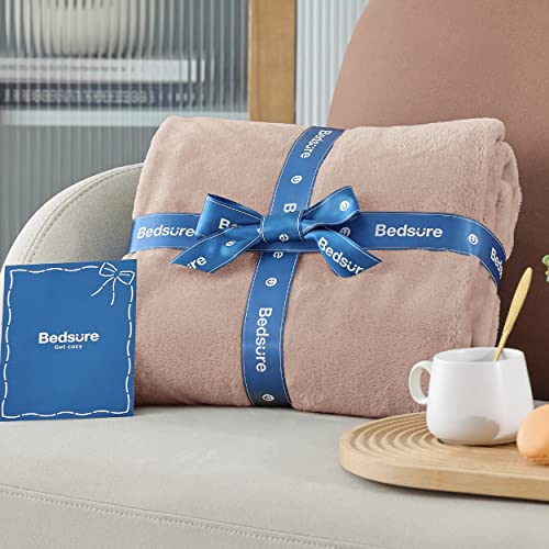 Bedsure GentleSoft Fleece Throw Blanket - XL 50x70, Dusty Pink