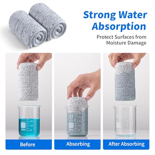 Oshang Microfiber Flat Mop Head Refill - 14.5" x 4.5" Pads