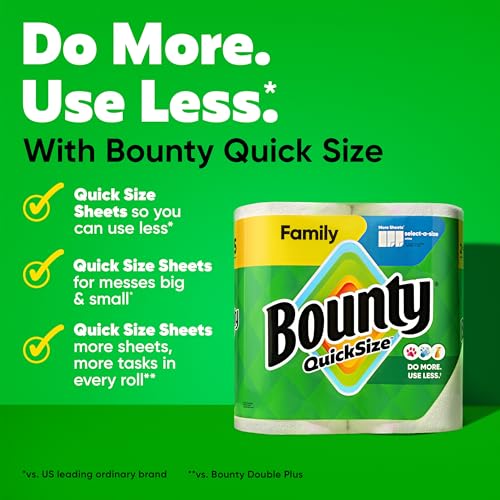 Bounty Quick Size Paper Towels - 16 Family Rolls (40 Regular Rolls)