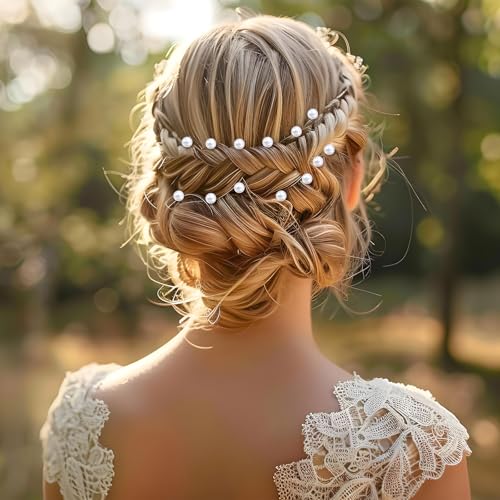50 Pcs Wedding Pearl Hair Pins Bridal U-Shaped White Hair Accessories
