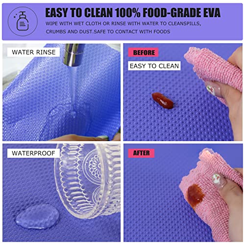 8Pcs Refrigerator Liners - Washable EVA Fridge Shelf Mats (Purple)
