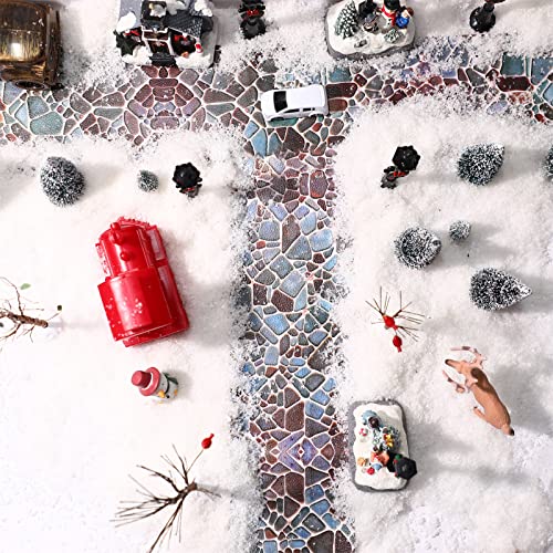 Christmas Village Street Road Mats - Classic Cobblestone Style, 2 Pack, 120x12cm