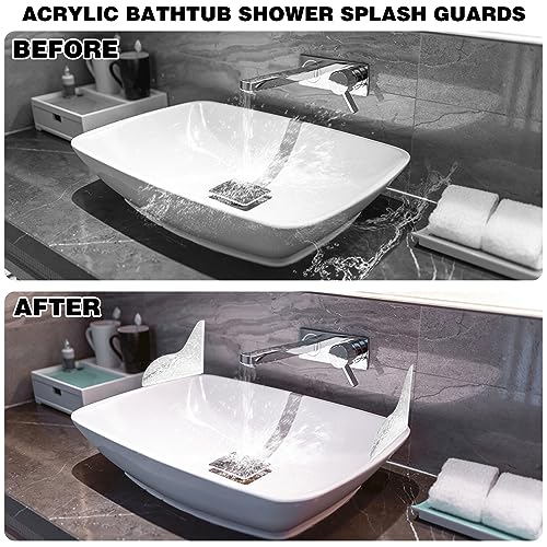 CANIPHA Clear Acrylic Shower Splash Guard - 2 Pack Self-Adhesive Drip Blocker