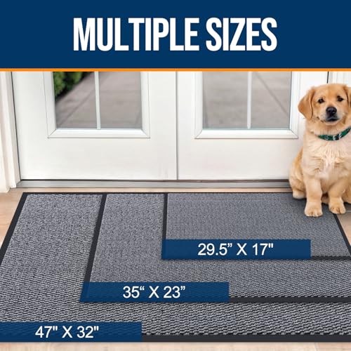 Smiry Low Profile Rubber Doormat 29.5" x 17" - Black, Non-Slip