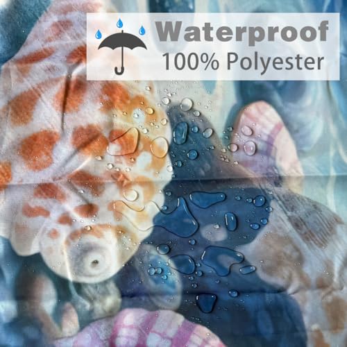 Pink Conch Shell Shower Curtain - Ocean Themed Waterproof Fabric 72x72