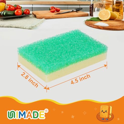 Temperature Responsive Dual-Sided Scrub Sponges - 6 Pack