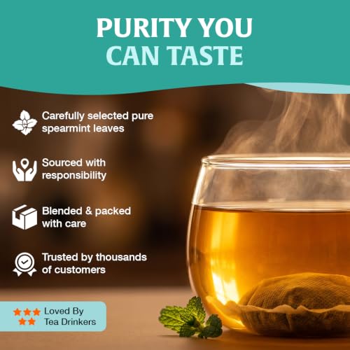 Spearmint Tea Bags - 40 Count | Refreshing Non-GMO Herbal Tea