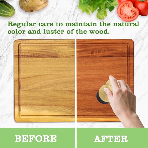 1 Pcs Wooden Cutting Board Oil Applicator with Lid - Wax Brush for Maintenance