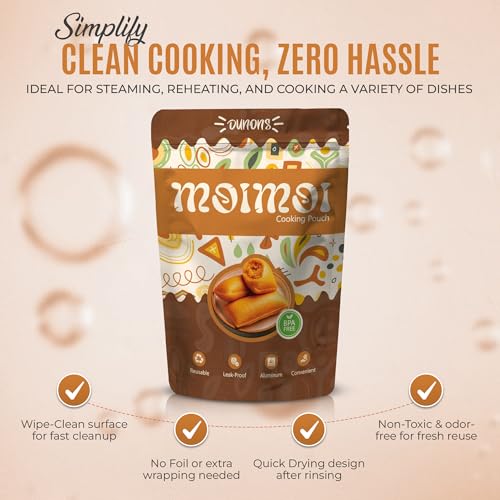 Dunons Moi Moi Cooking Pouches - BPA-Free Aluminum Steaming Bags (25 Pack)