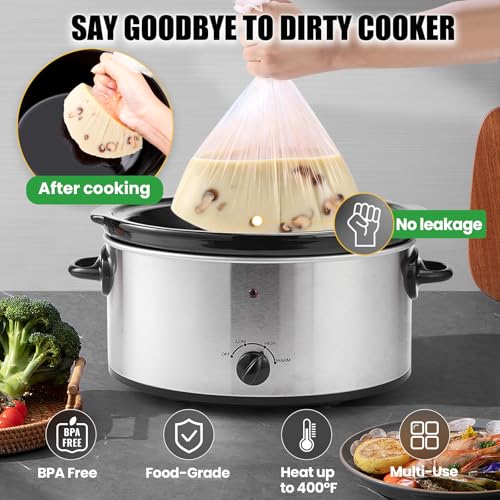 OLESBUR 30 Count Slow Cooker Liners, 13"x21", BPA-Free, Fits 3-8 Quarts