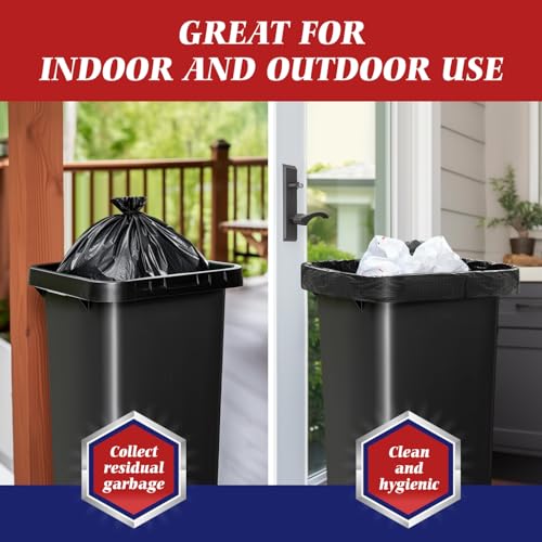 Teivio 30-33 Gallon Black Trash Bags - 40 Count, All Purpose
