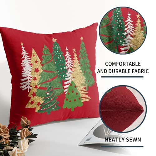 Robvobe Christmas Pillow Covers 18x18 Set of 2 - Tree Print Decor