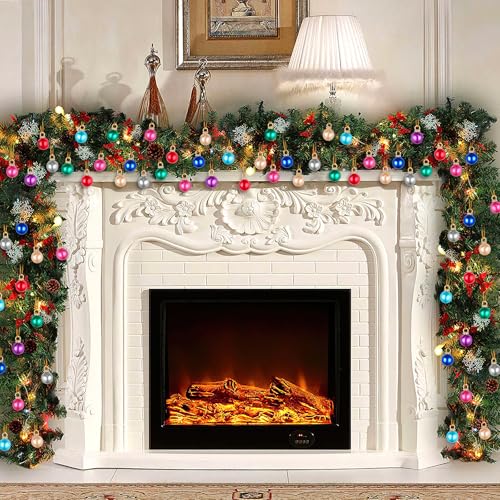 ASTNIC 64 Pcs Mini Christmas Ball Ornaments Shatterproof Tree Baubles