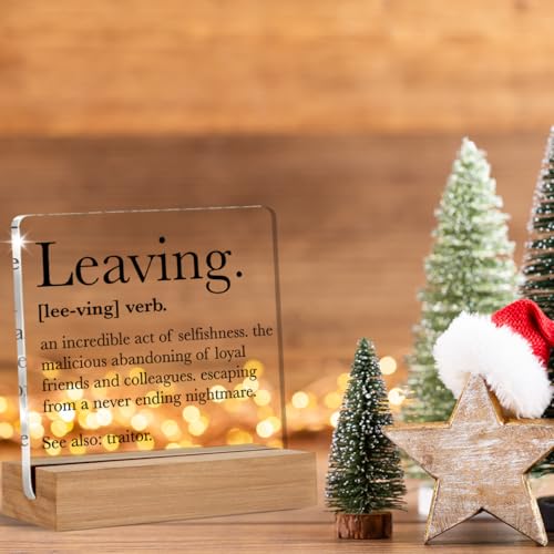 ILSYINH Farewell Acrylic Sign for Coworkers Leaving Gift 4 x 4 Inches
