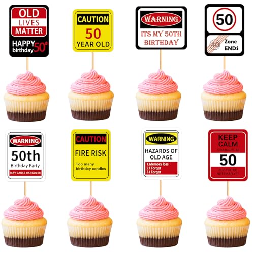 36Pcs 50th Birthday Cupcake Toppers - Cheers to 50 Years