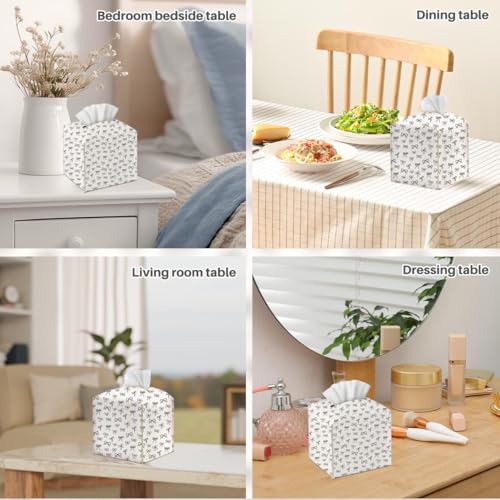 Stylish PU Leather Tissue Box Cover with Velcro - 5x5 Inch