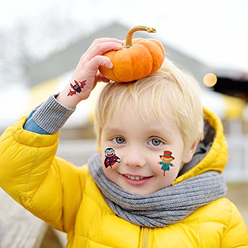 FINGOOO Halloween Temporary Tattoos for Kids - 120 Pcs Waterproof Party Favors