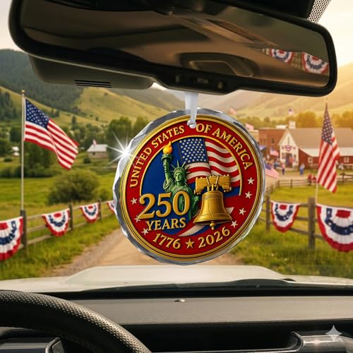 FLAGWIX USA 250th Anniversary Glass Ornament - Liberty Legacy Red Design