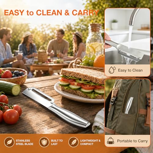 Stainless Steel Vegetable Peeler with Ergonomic Handle - Fast & Efficient