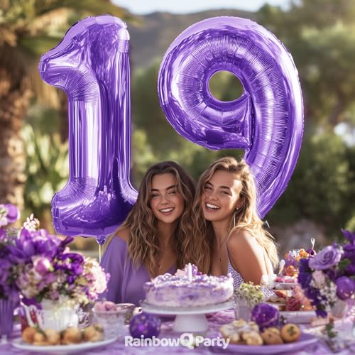 Purple 40-Inch Foil Number 1 Balloon for 1st Birthday Party
