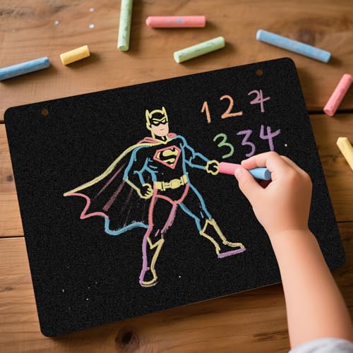 Double-Sided Wooden Chalkboard Sign - 9x6.7 Inches with String