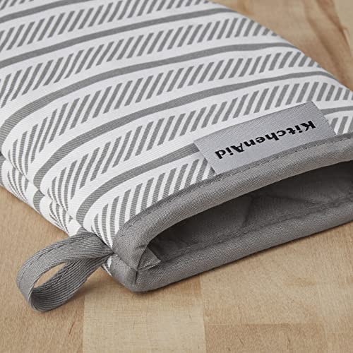 KitchenAid Albany Mini Oven Mitt 2-Pack Set Gray 5.5x8 Inches Heat-Resistant