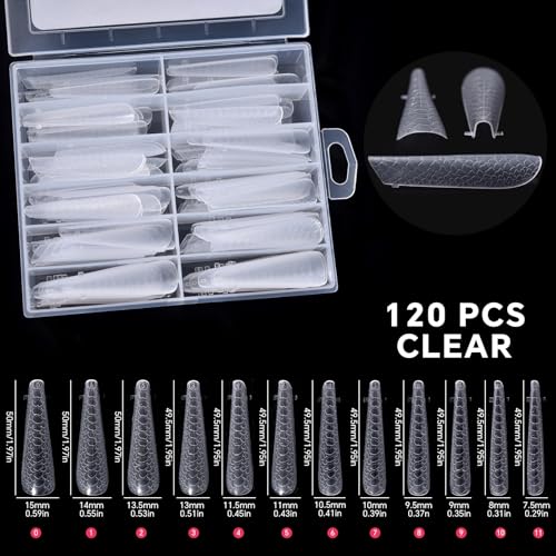 KADS Snake Print Dual Nail Forms 120pcs Lipstick Shape Tips