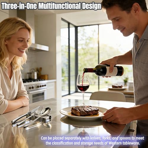 304 Stainless Steel Utensil Caddy with Knife Slot - Dishwasher Safe