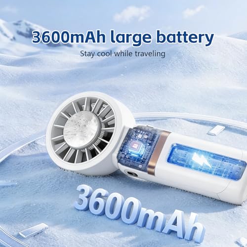 VanSmaGo White Handheld Turbo Ice Cooling Fan - 3-in-1 Portable Design