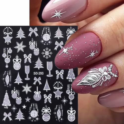 Christmas 3D Self-Adhesive Nail Art Stickers Decals 6 Sheets