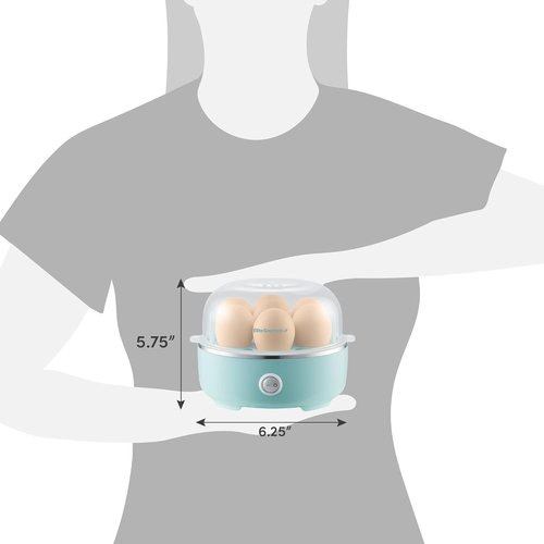 Elite Gourmet Easy Egg Cooker - Electric 7-Egg Capacity with Auto Shut-Off | Retro Mint Color