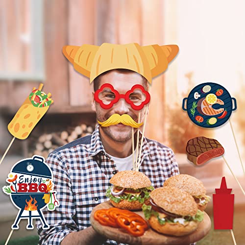 25-Piece Burger BBQ Photo Booth Props Set for Fun Parties