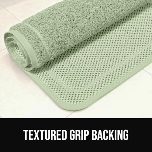 GORILLA GRIP Exfoliating Bath Mat 30x16 in Sage - Textured Backing